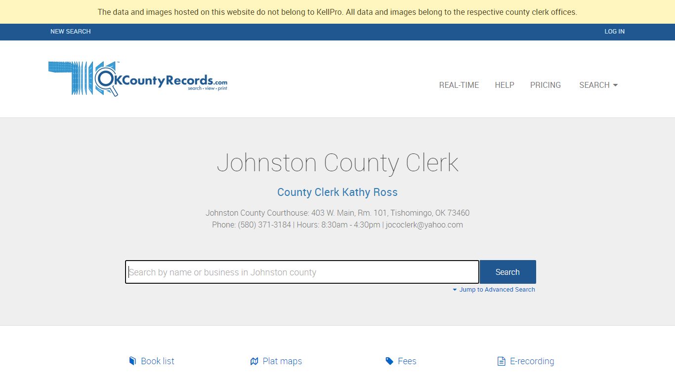 Johnston County | OKCountyRecords.com | County Clerk ...